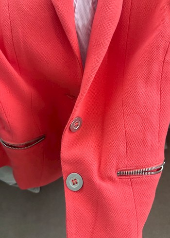 s Beden kırmızı Renk Kırmızı Süet Düğmeli Kadın Blazer Ceket