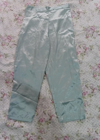 m Beden Turkuaz Saten Kadın Pijama Takımı