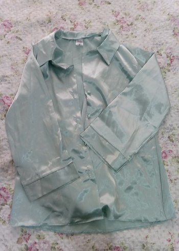 Turkuaz Saten Kadın Pijama Takımı