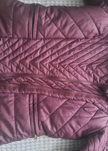 Bordo Kadın Kapitone Kısa Kaban - Görsel 4