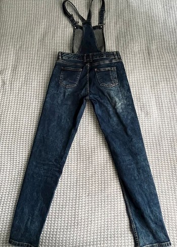 Kadin Gri Mavi Kot Salopet - Görsel 2