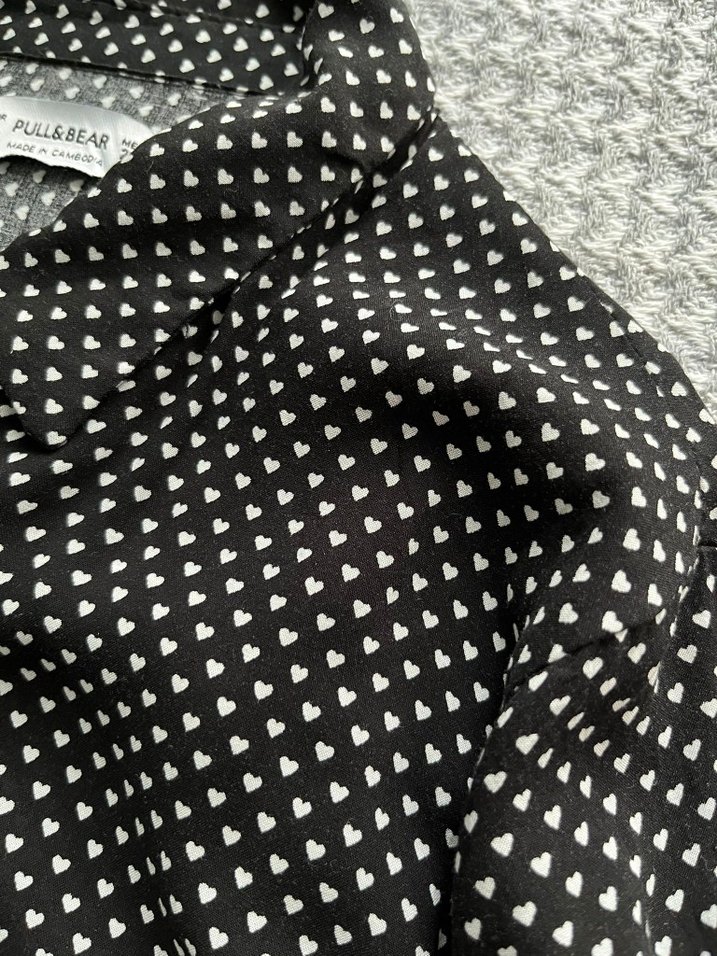Siyah Puantiyeli Uzun Kollu Kadın Gömlek - Görsel 4