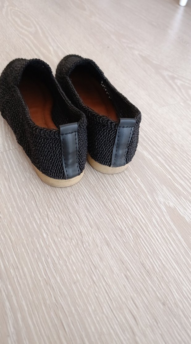 Siyah Örgü Kadın Espadril Topuklu - Görsel 3