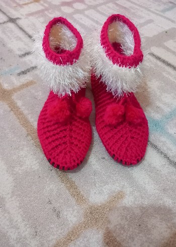 Kız Çocuk yetiskin Pembe Örgü Ev botu kendi el emeyimdir