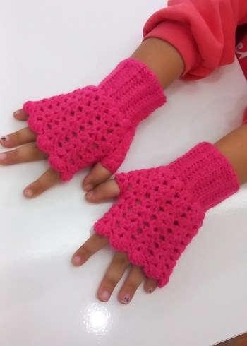 Pembe Dantel Detaylı Kadın Eldiven