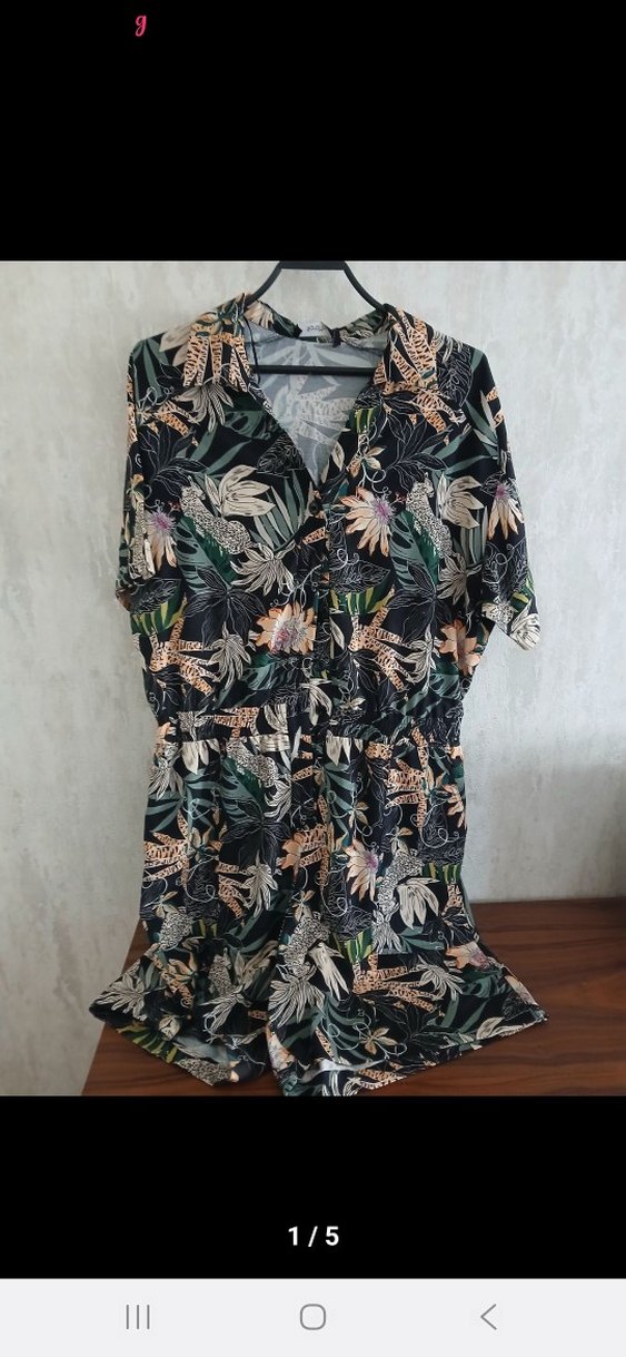 Bohem Desenli Kısa Kollu tulum - Görsel 3