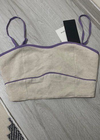 Mor Detaylı Gri Kadın Bralet