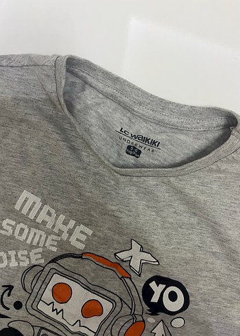 Gri Uzun Kollu Baskılı Erkek Tişört - Görsel 4