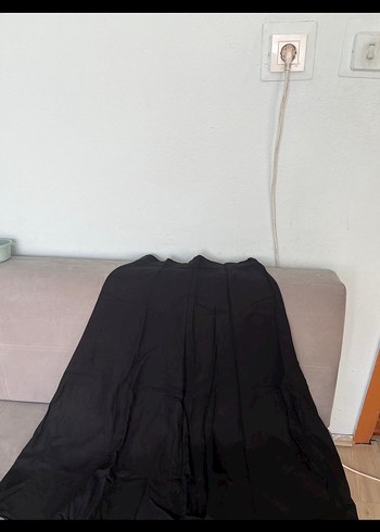 Siyah Uzun Kloş Kadın Etek
