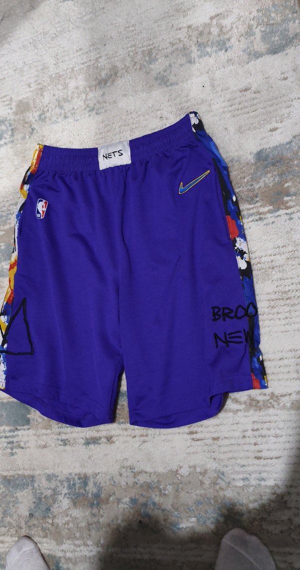 Renkli Baskılı Mor Spor Erkek Şort - Görsel 2