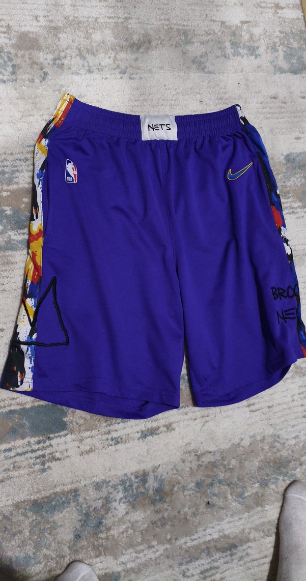 Renkli Baskılı Mor Spor Erkek Şort - Görsel 3