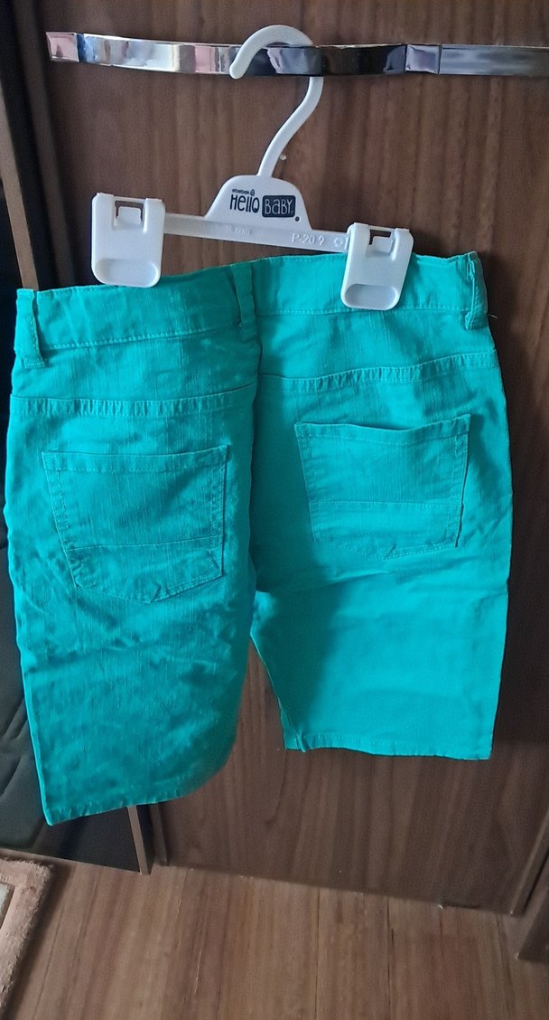 Turkuaz Kemerli Mini Kadın Bermuda Şort - Görsel 2