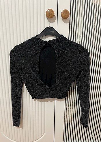 Siyah Simli Kadın Kumaş Pantolon Takım - Görsel 3