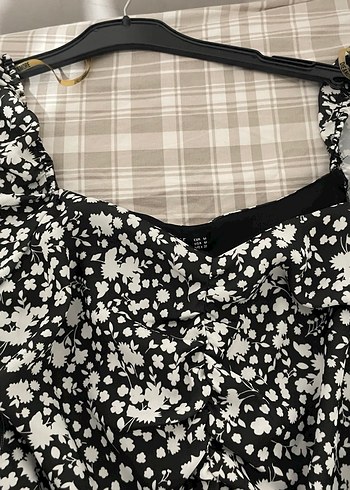 Siyah Beyaz Midi Bohem Elbise - Görsel 5