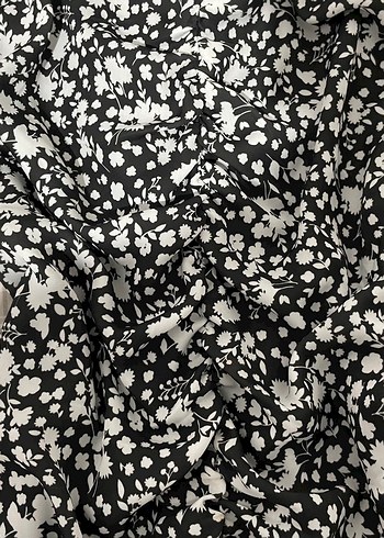 Siyah Beyaz Midi Bohem Elbise - Görsel 4