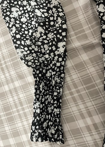 Siyah Beyaz Midi Bohem Elbise - Görsel 6