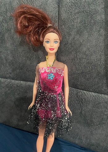 Pembe ve Siyah Parlak Elbise Bebek - Görsel 2