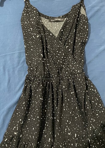 Siyah Puantiyeli Uzun Bohem Elbise - Görsel 2