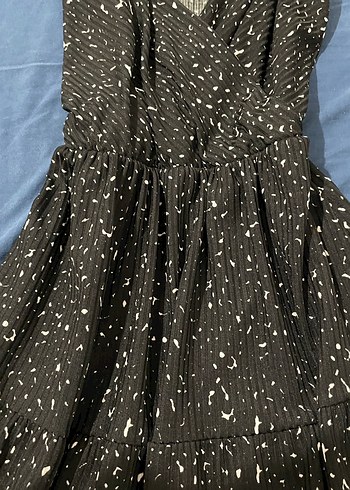 Siyah Puantiyeli Uzun Bohem Elbise - Görsel 4