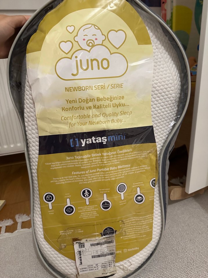 Yeni Doğan Bebek Yatağı Juno Gold Desenli - Görsel 2