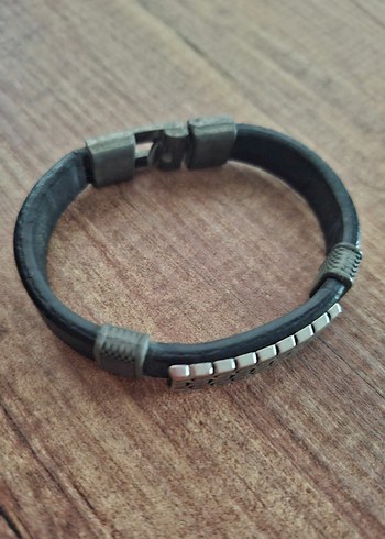 Siyah Gri Minimalist Erkek Bileklik - Görsel 2