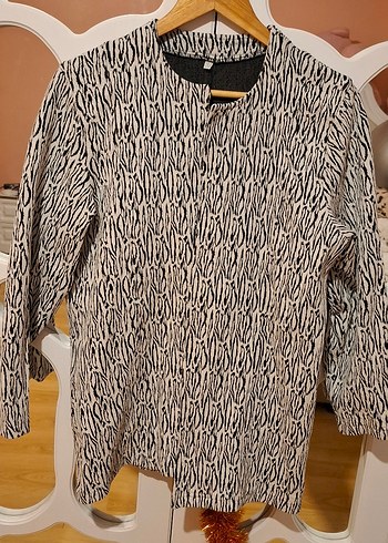 Zebra Desenli Midie kadın 
 Ceketi - Görsel 2