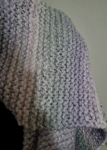 Gri Örgü Bohem Kadın Şal - Görsel 2