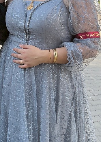 Pınar Şems Uzun Kol V Yaka Bohem Nişan Elbisesi