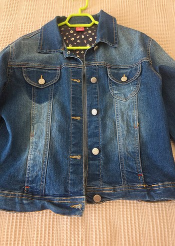 Düğmeli Mavi Kadın Denim Ceket