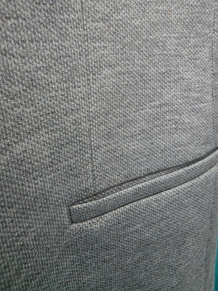 Gri erkek çocuk düğmeli blazer ceket - Görsel 5