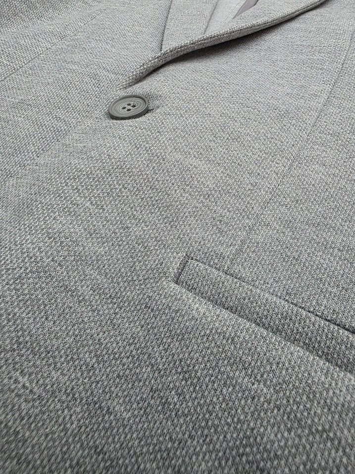 Gri erkek çocuk düğmeli blazer ceket - Görsel 3