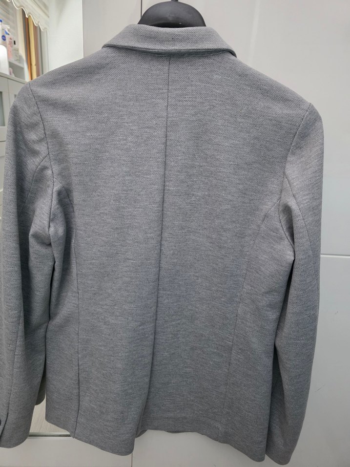 Gri erkek çocuk düğmeli blazer ceket - Görsel 2