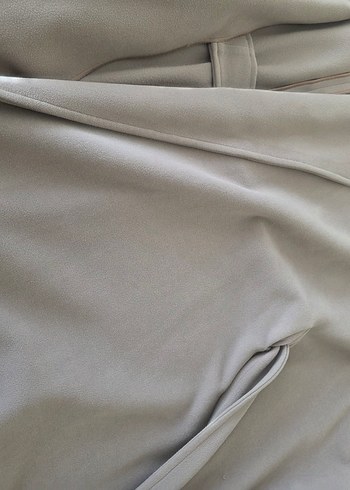 Gri Uzun Kesim Rahat Kesim Hamile Kabanı - Görsel 5