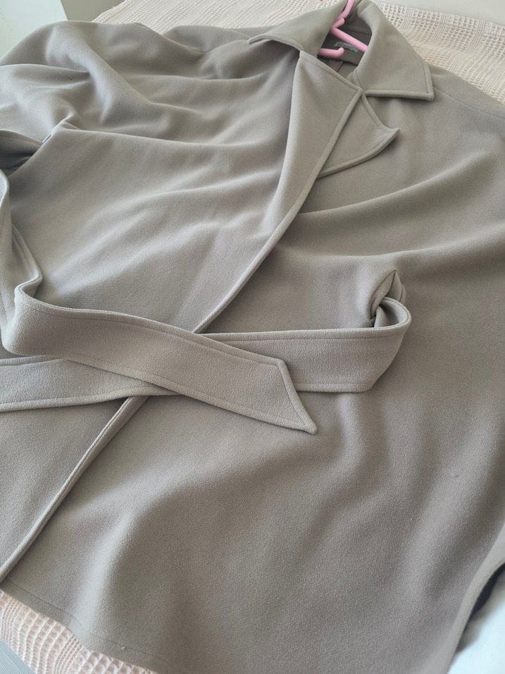 Gri Uzun Kesim Rahat Kesim Hamile Kabanı - Görsel 3