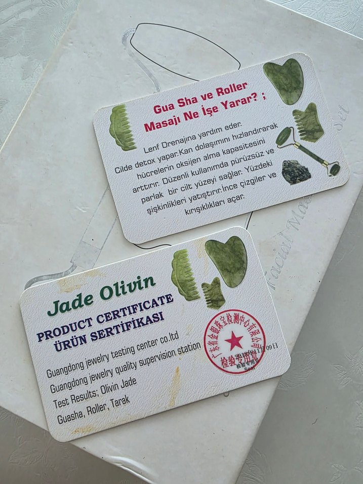 Orijinaldir yeşim Taşı Masaj Aleti ve Roller Seti - Görsel 5