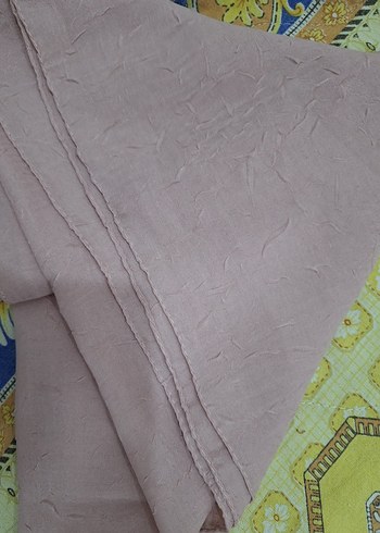 Lila Kadın Keten Pilili Şal - Görsel 2