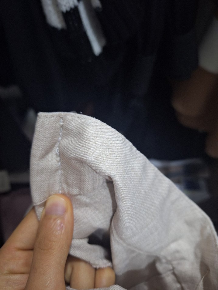 Düğmeli Bej Uzun Keten Etek - Görsel 3