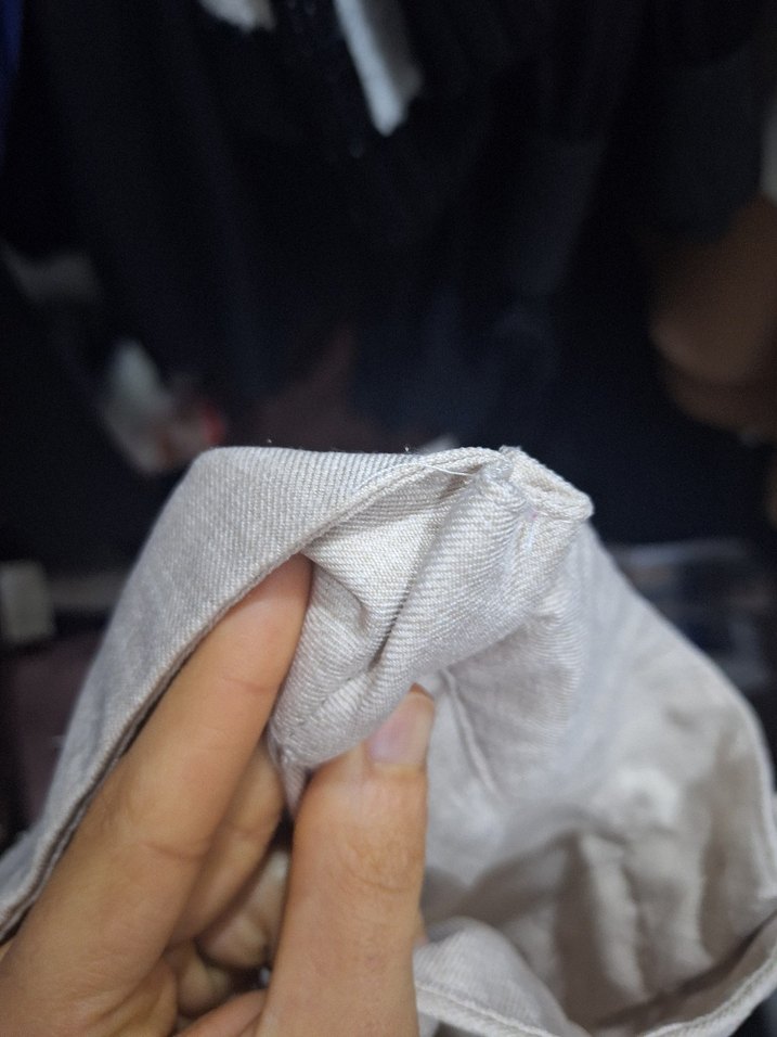 Düğmeli Bej Uzun Keten Etek - Görsel 4