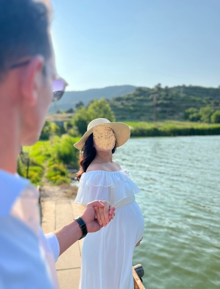 Beyaz Fırfır Yaka Şifon Elbise - Görsel 2