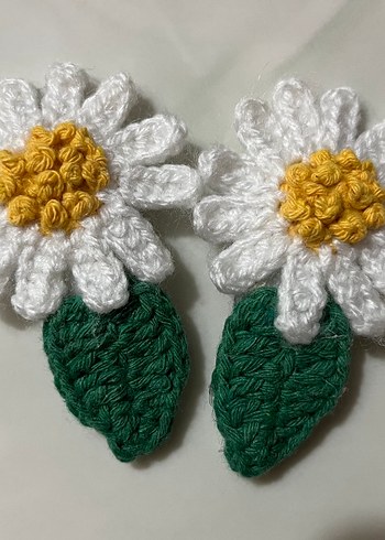 Nakışlı Örgü Papatya Çocuk Toka - Görsel 2