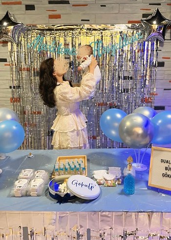 Bej Valonlu Şerit Detaylı Kat Kat Elbise - Görsel 6