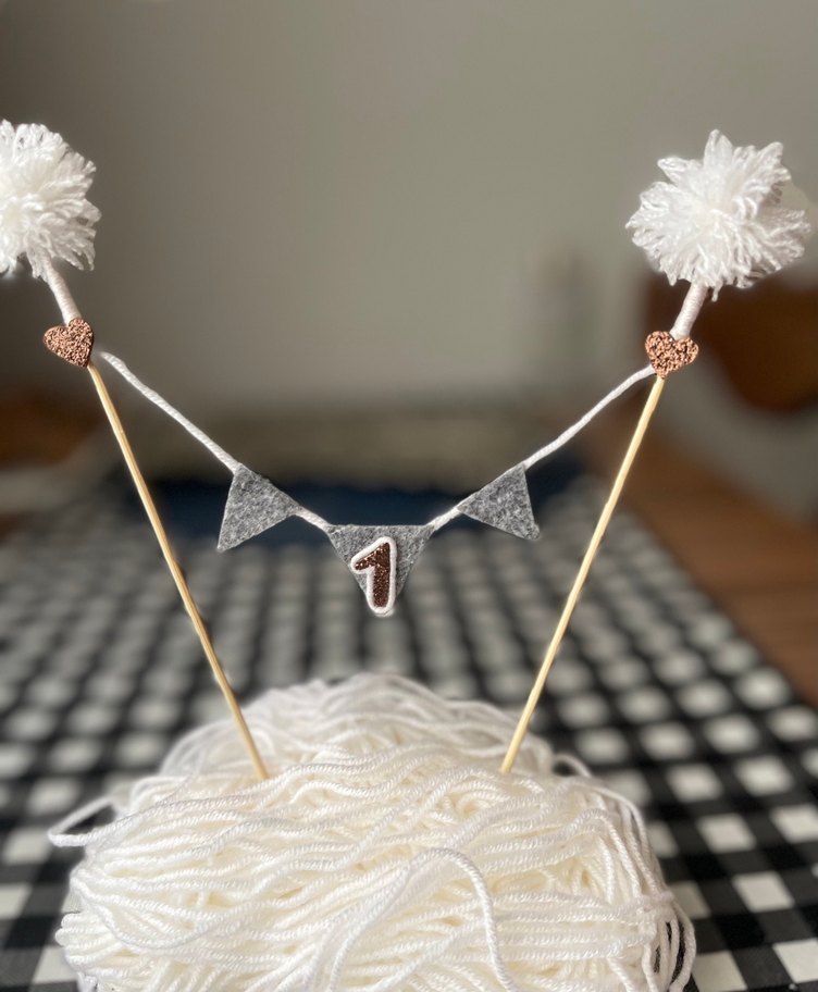 Parti Şapkası ve pasta süs 1 yaş - Görsel 3