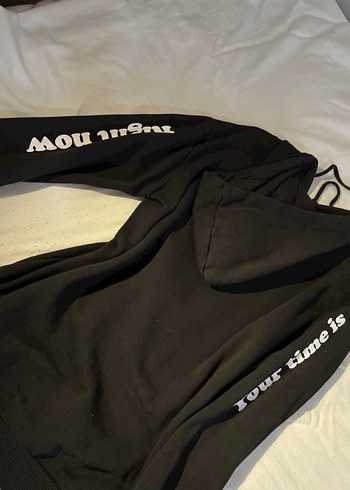 s Beden siyah Renk LTB Sokak Tarzı Siyah Uzun Kollu Sweatshirt