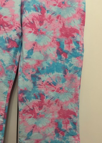 Kız Çocuk Pembe Bağlama Desenli Rahat Tayt - Görsel 2