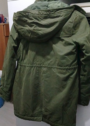 Kadın Yeşil Kürklü Midi Mont - Görsel 2