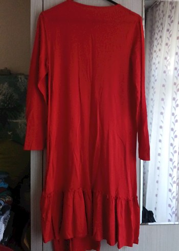 Kırmızı Uzun Kollu Hamile Tunik - Görsel 2