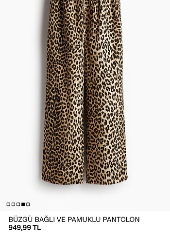 H&M H&MBüzgü Bağlı Leopar Desenli Kadın Pantolon