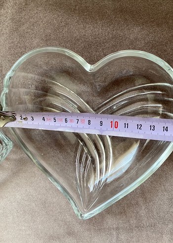 Vintage Kalp Şekilli Cam Tabak - Görsel 5