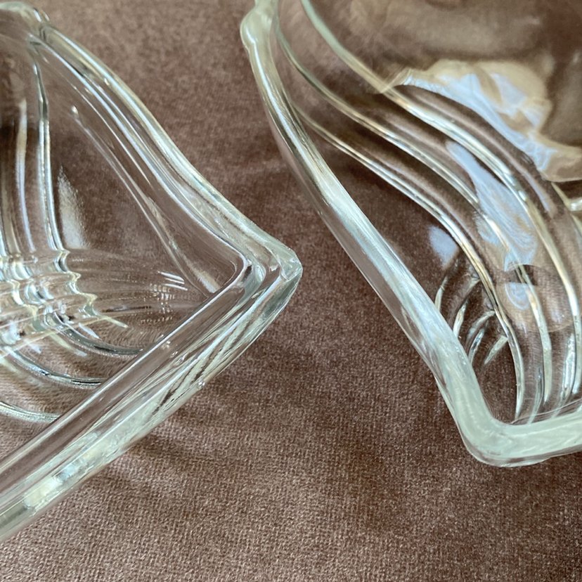 Vintage Kalp Şekilli Cam Tabak - Görsel 4