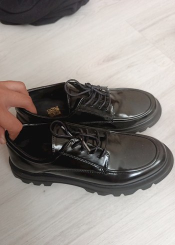 Siyah Platform Topuklu Kadın Oxford Ayakkabı - Görsel 2